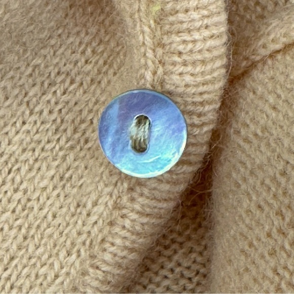 OC Oleg Cassini Ruffled Cashmere Cardigan in Peach Size Medium - Picture 5 of 8